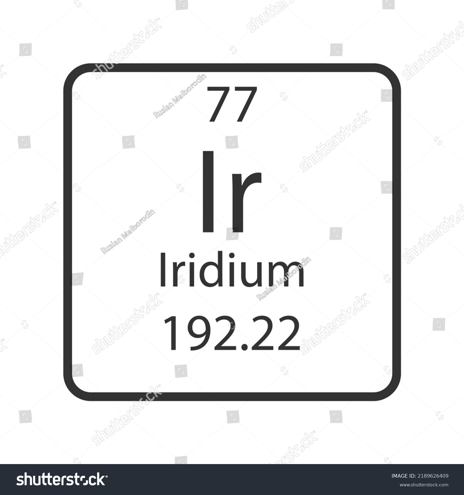 Iridium Symbol Chemical Element Periodic Table Stock Vector Royalty Free 2189626409 Shutterstock 9951