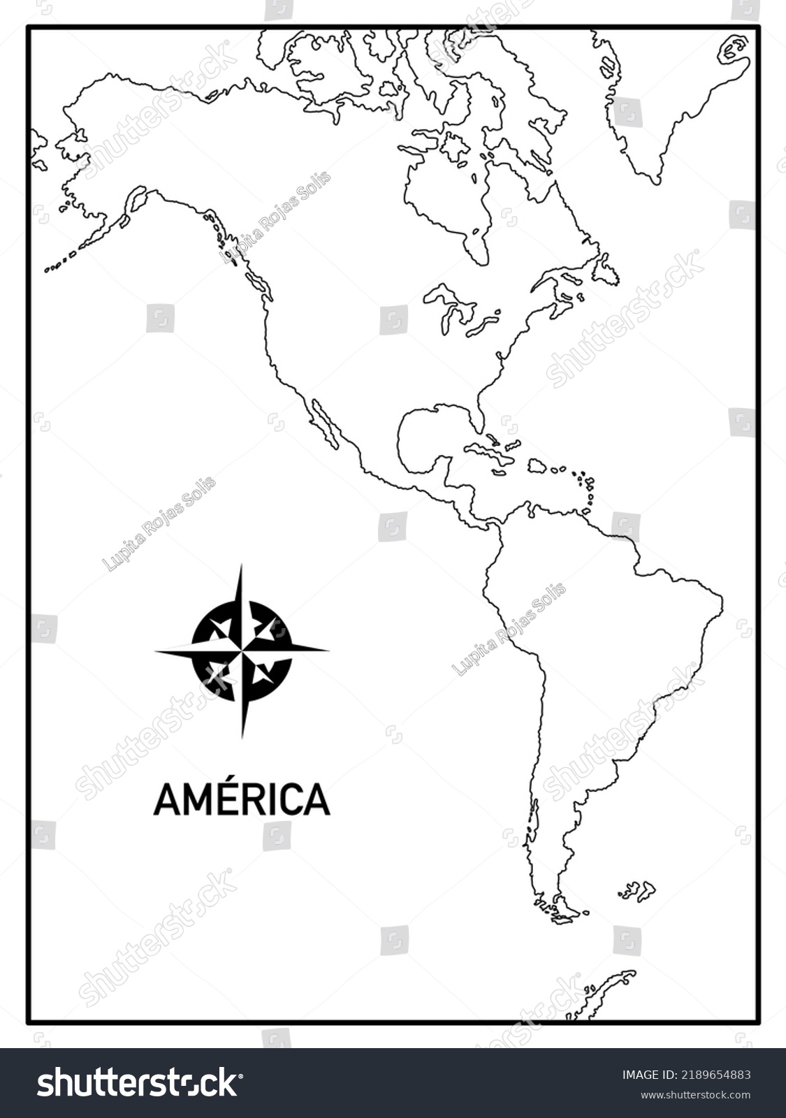 map of america continent without names