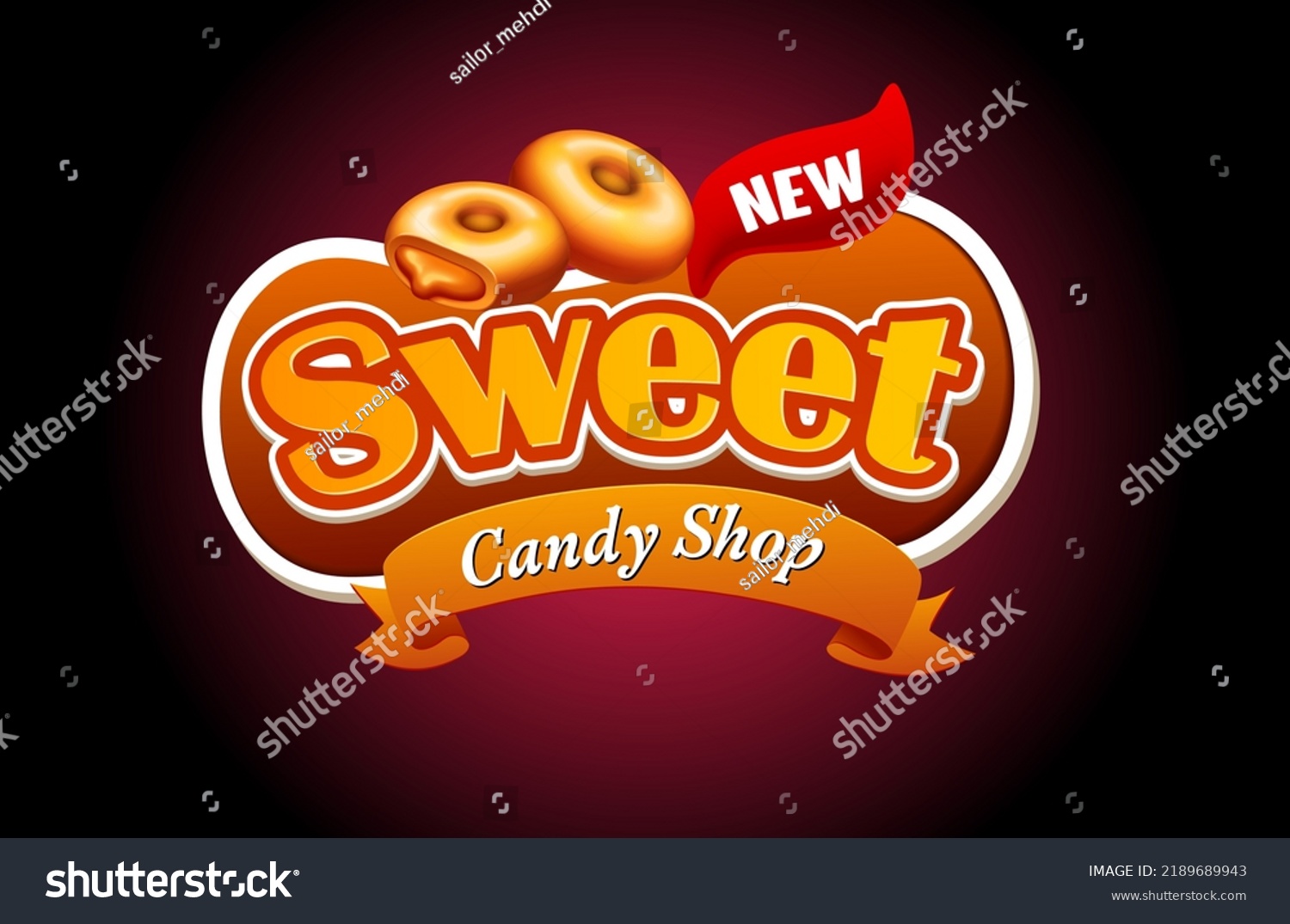 Sweet Candy Shop Logo Vector Stock Vector Royalty Free 2189689943 Shutterstock