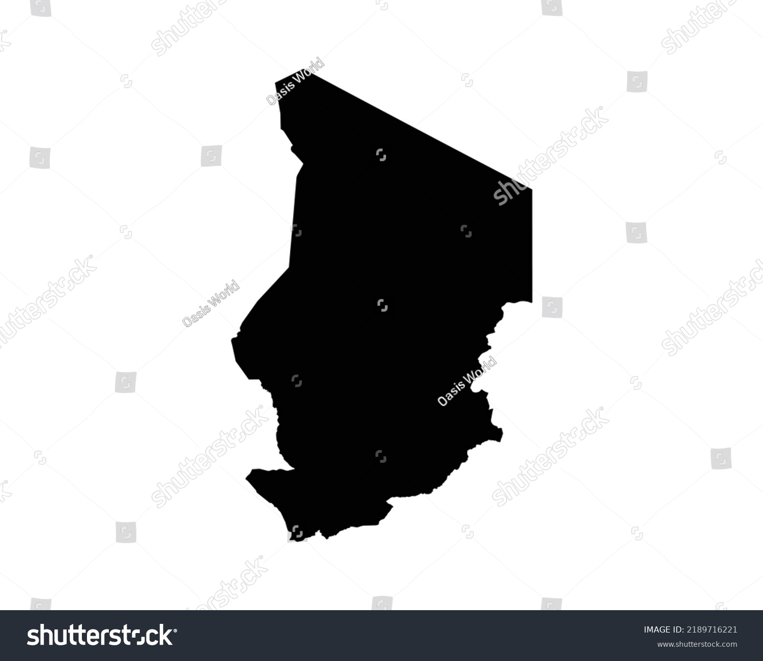 Chad Map Chadian Country Map Black Stock Vector (Royalty Free ...