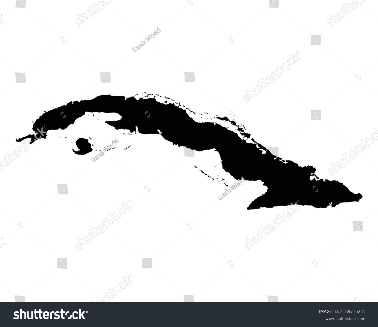 Cuba Map Cuban Country Map Black Stock Vector (Royalty Free) 2189716231 ...