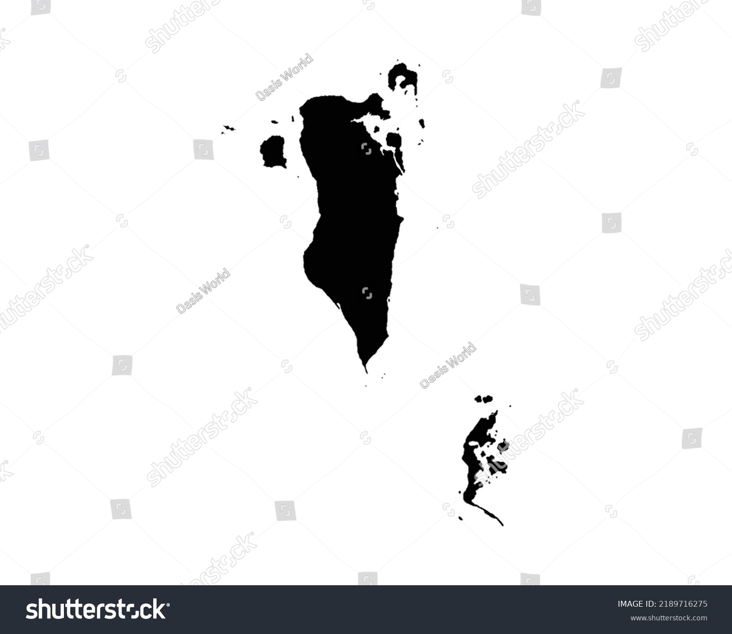 Bahrain Map Bahraini Country Map Black Stock Vector (Royalty Free ...