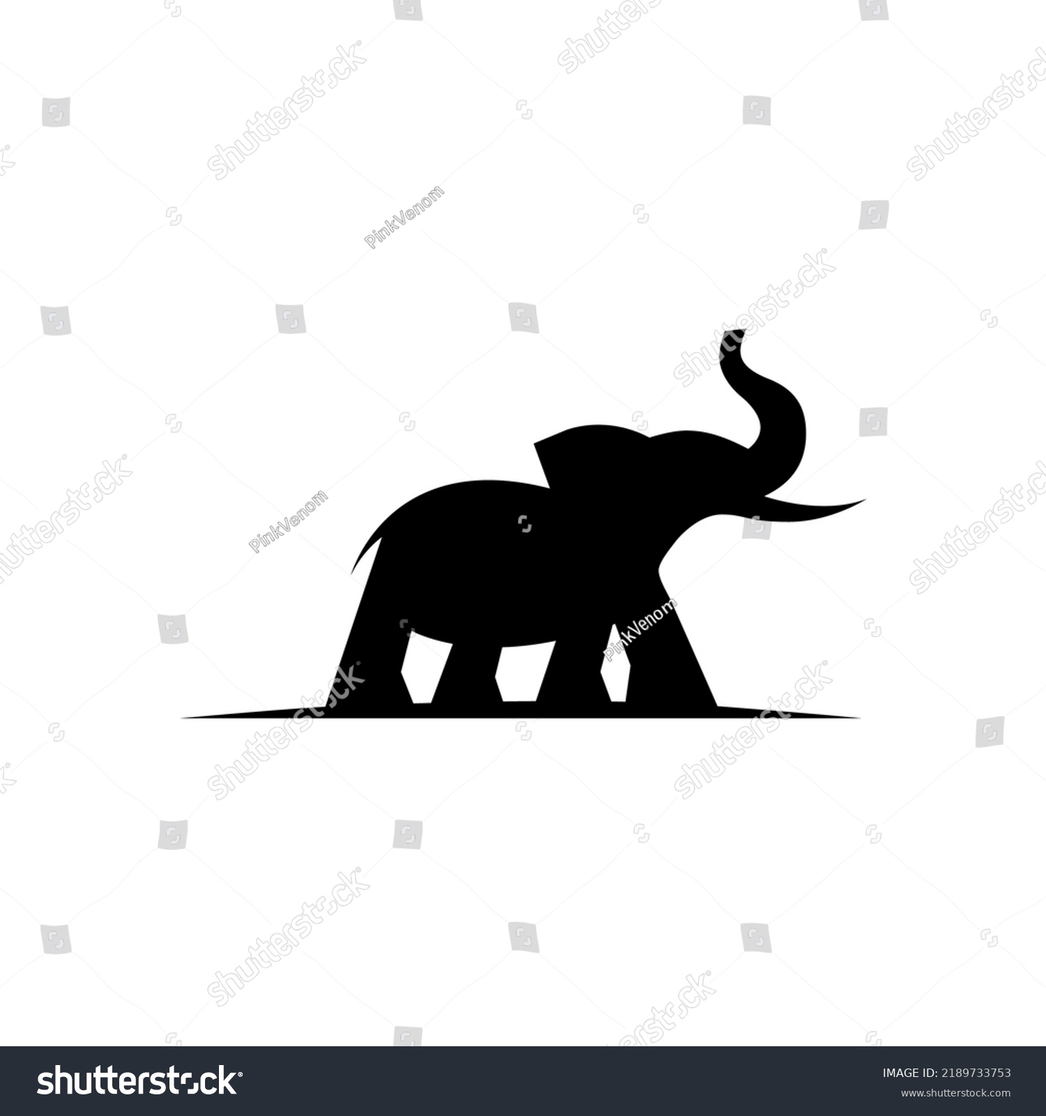 Black Elephant Silhouette Vector Shadow Laser Stock Vector (Royalty ...