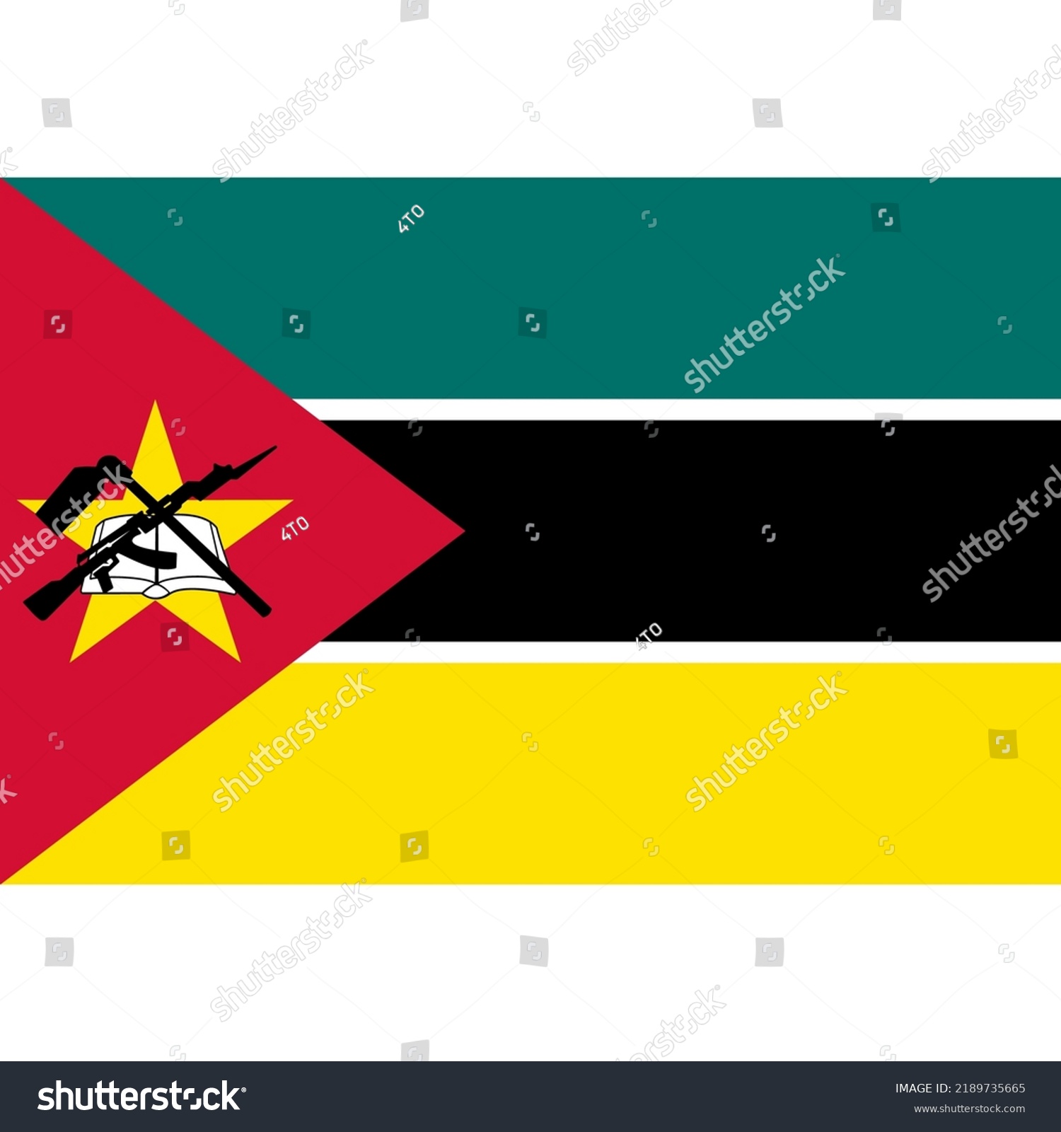 Flag Mozambique Has Image Ak47 On Stock Vector (Royalty Free ...