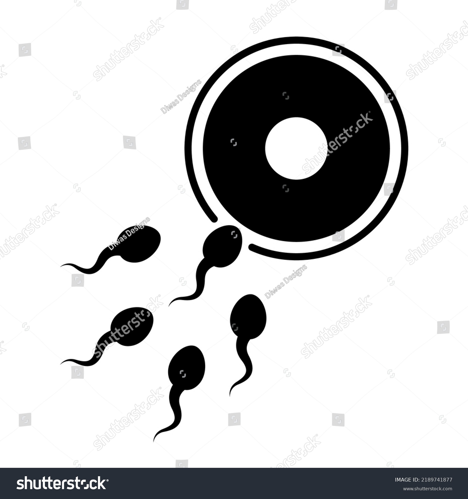 Human Sperm Egg Icon Vector Illustration Stock Vector Royalty Free