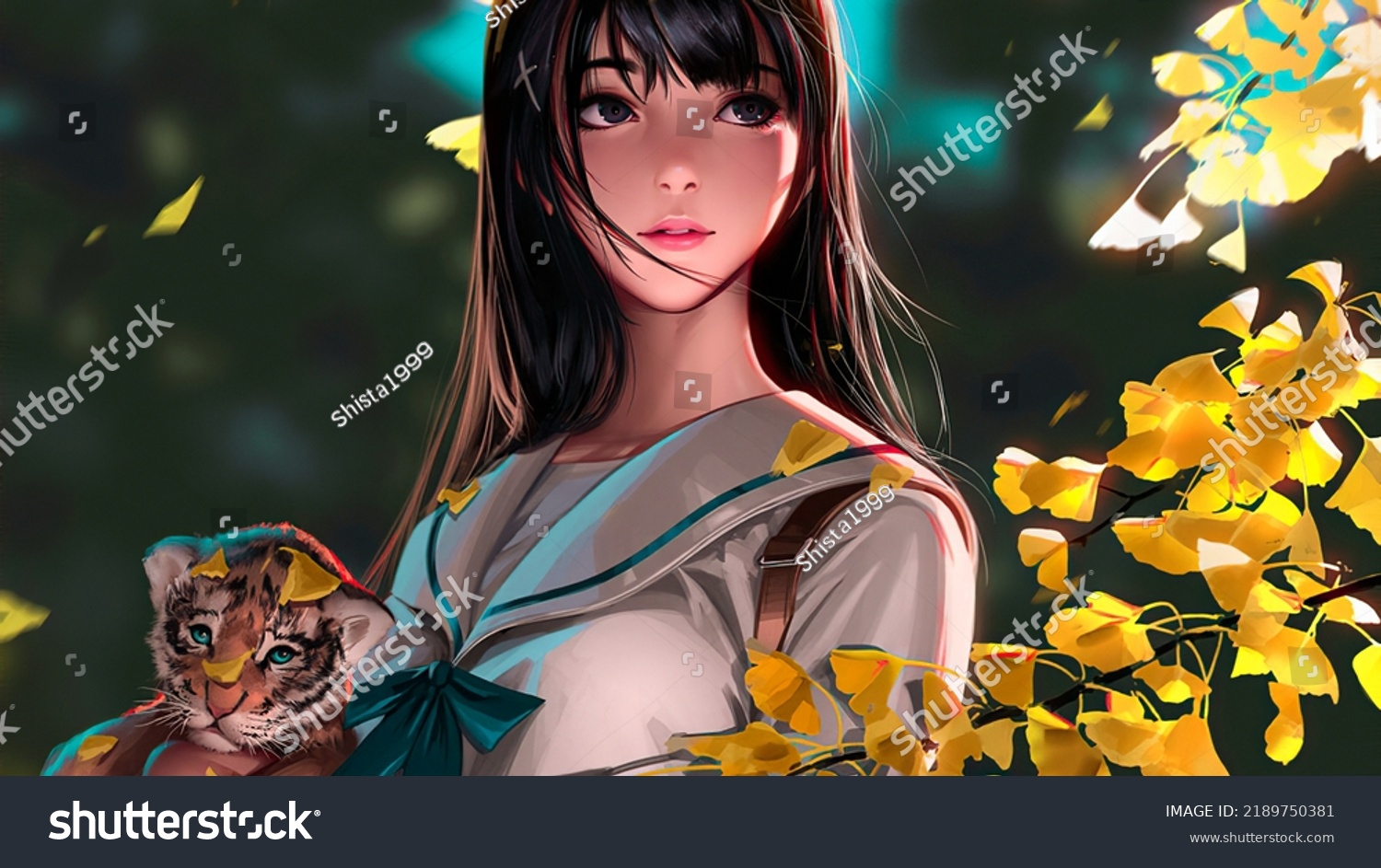 Beautiful Anime Girl Fantasy Digital Art Stock Illustration 2189750381 Beautiful Anime Girl Fantasy Digital Art Stock Illustration 2189750381