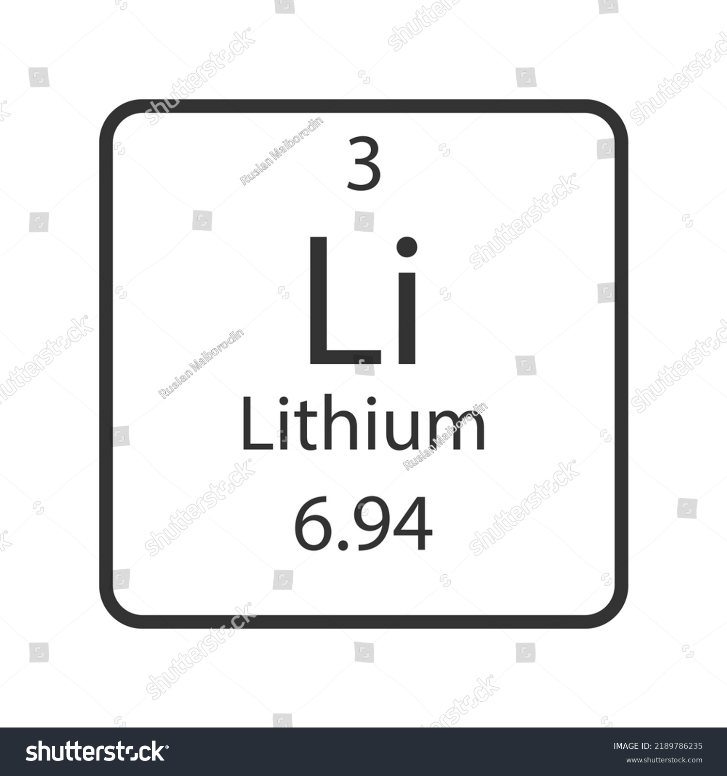 Lithium Symbol Chemical Element Periodic Table Stock Vector (Royalty ...