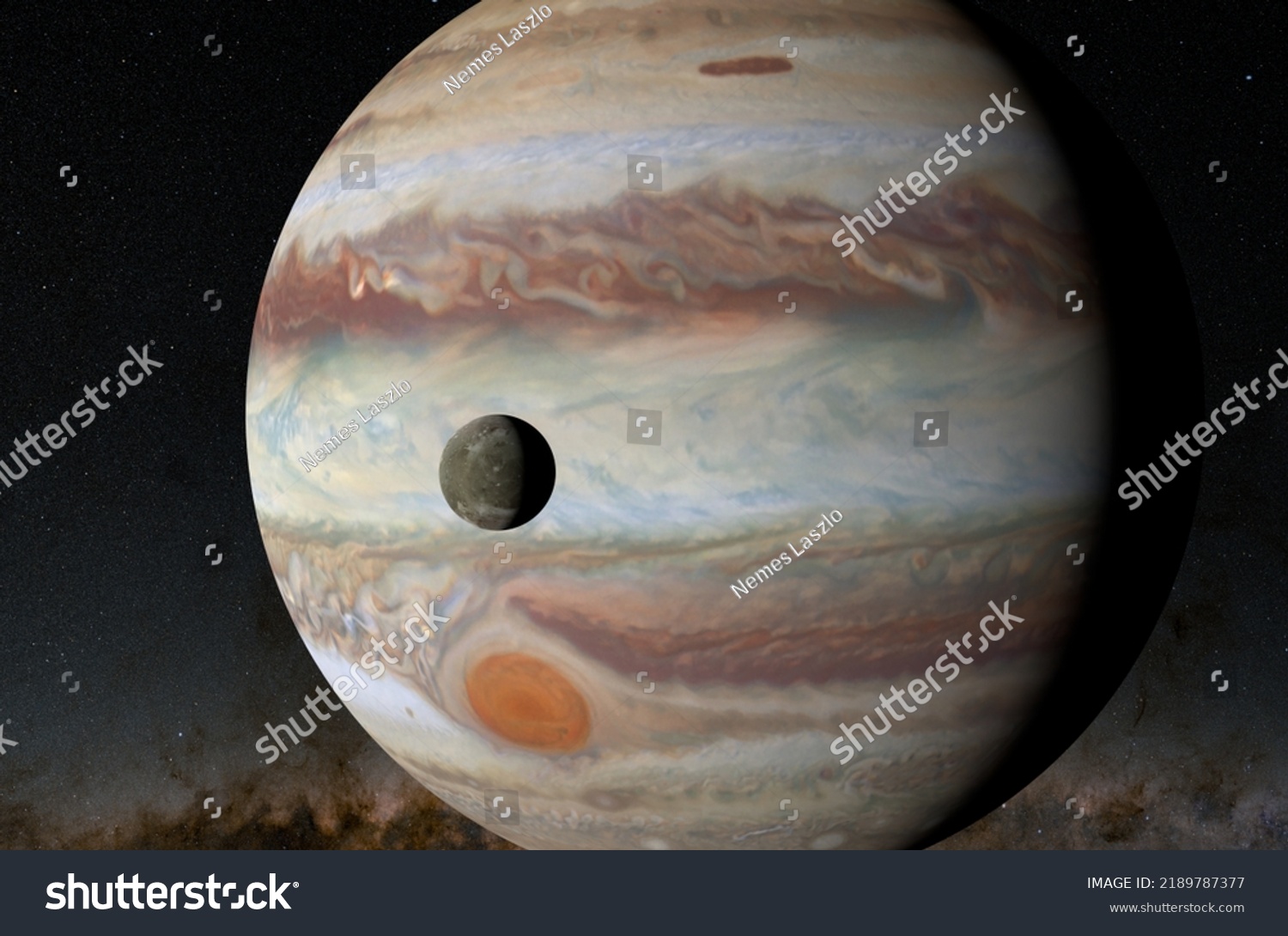 Ganymede Satellite Jupiter Planet Solar System Stock Illustration ...