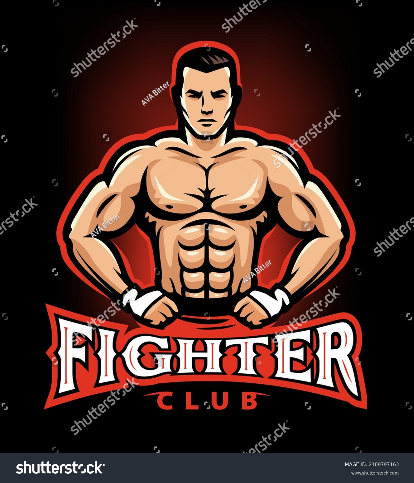 Mma Muscular Fighter Boxing Gloves Fight Stock Vector (Royalty Free ...