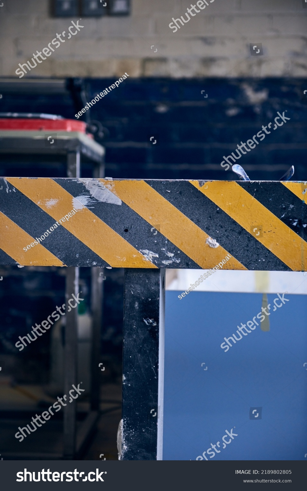 Black Yellow Hazard Warning Barrier Industrial Stock Photo Shutterstock