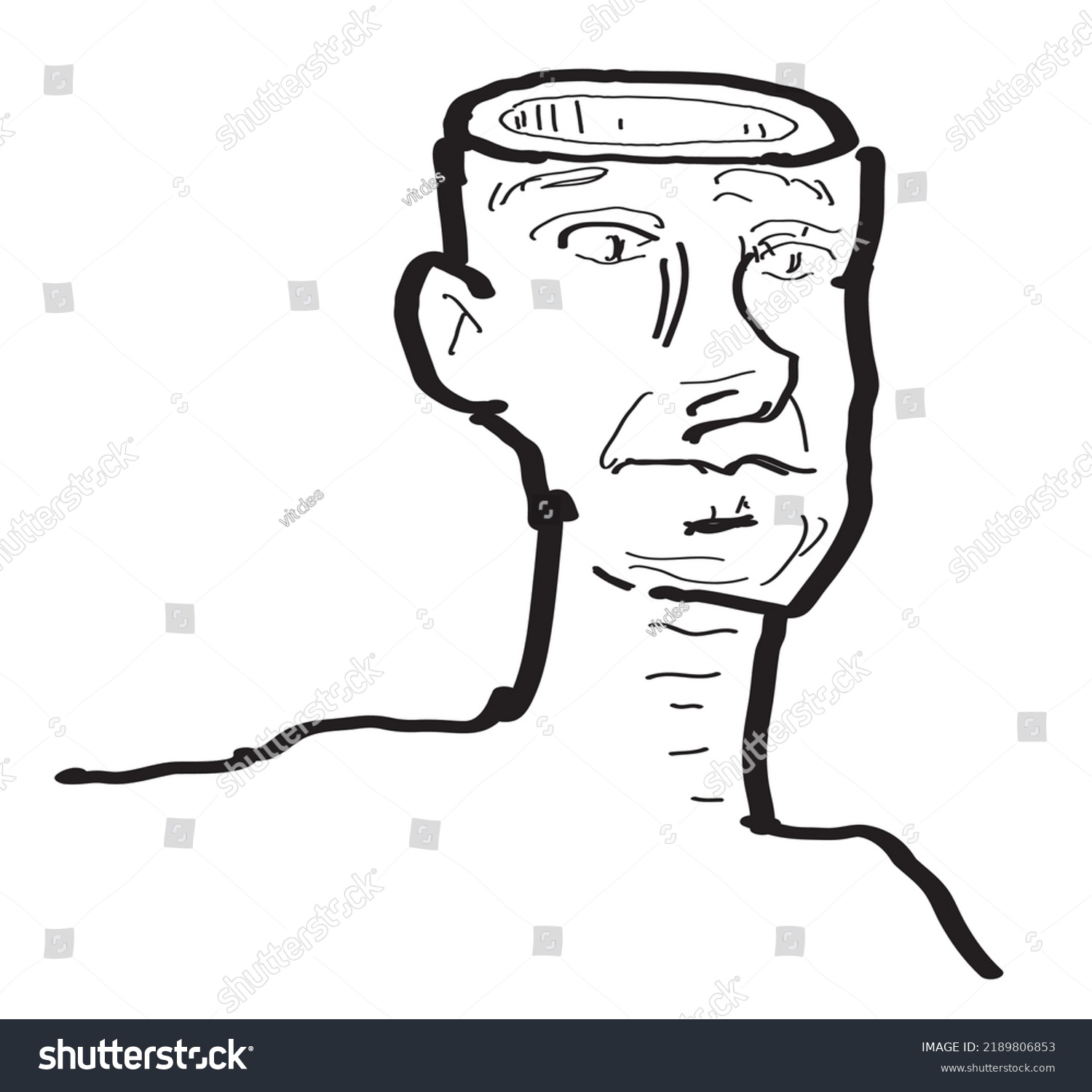 Empty Head Man Which Hand Drawn Stock Vector (Royalty Free) 2189806853