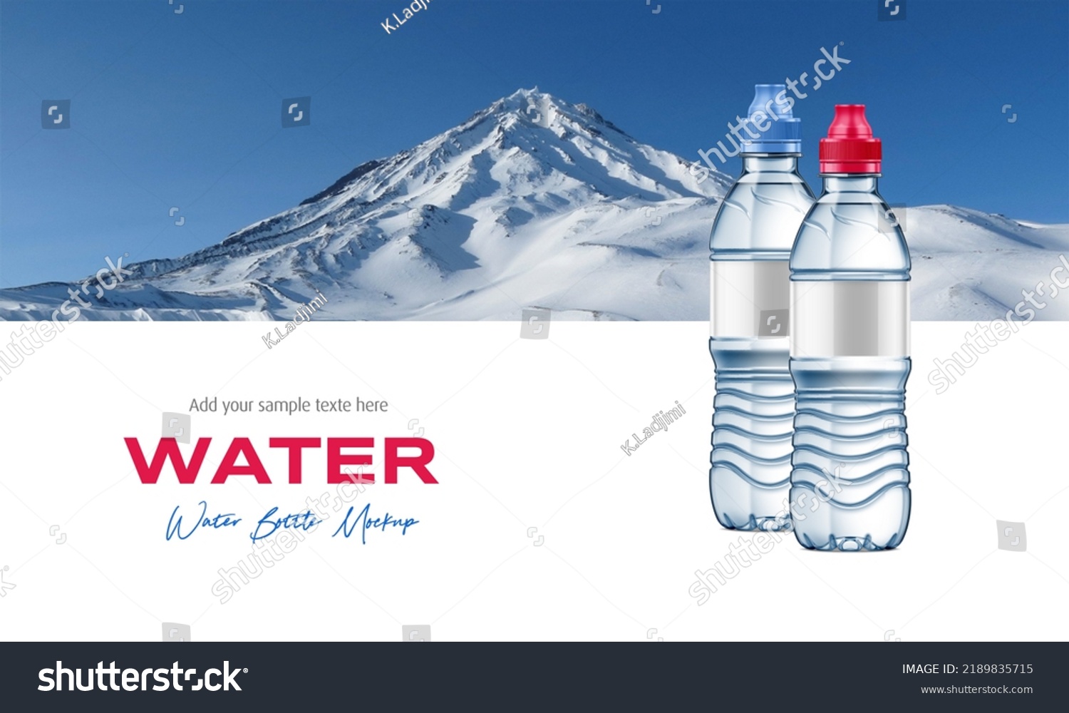 Plastic Water Bottles Mockup On Mountain Stock Photo 2189835715 ...