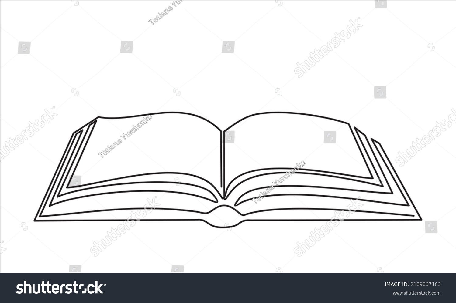 Continuous One Line Drawing Open Book Stock Vector (Royalty Free ...