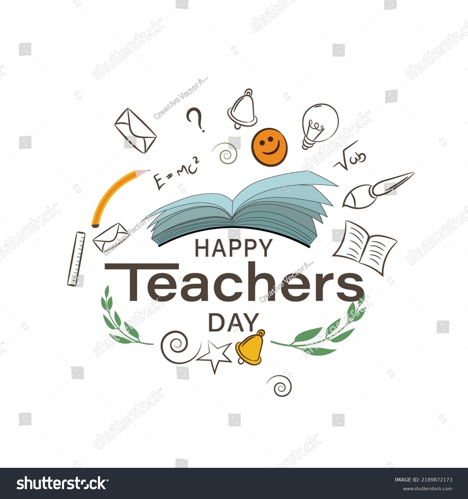 Happy Teachers Day Greeting Card Celebrating Stock Vector (Royalty Free ...