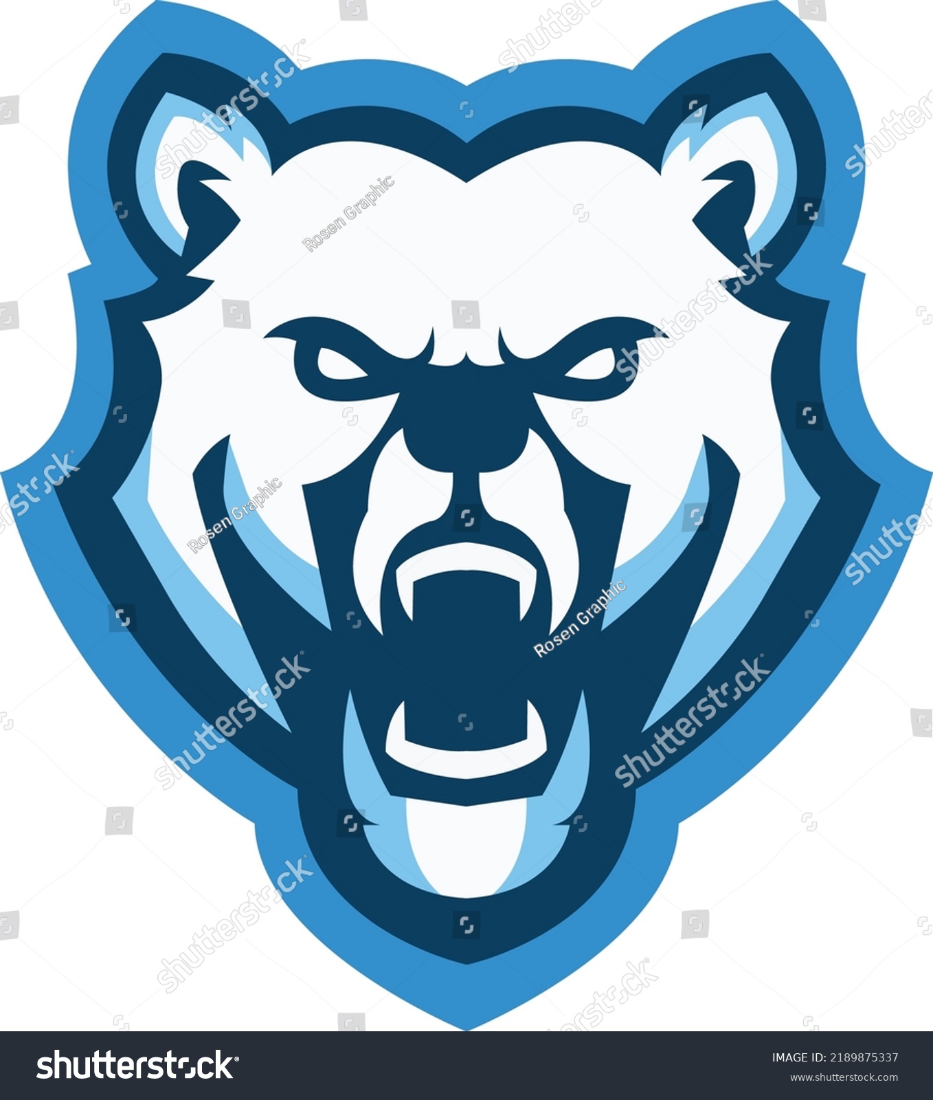 Brave Blue Wolf Head Mascot Logo Stock Vector (Royalty Free) 2189875337 ...