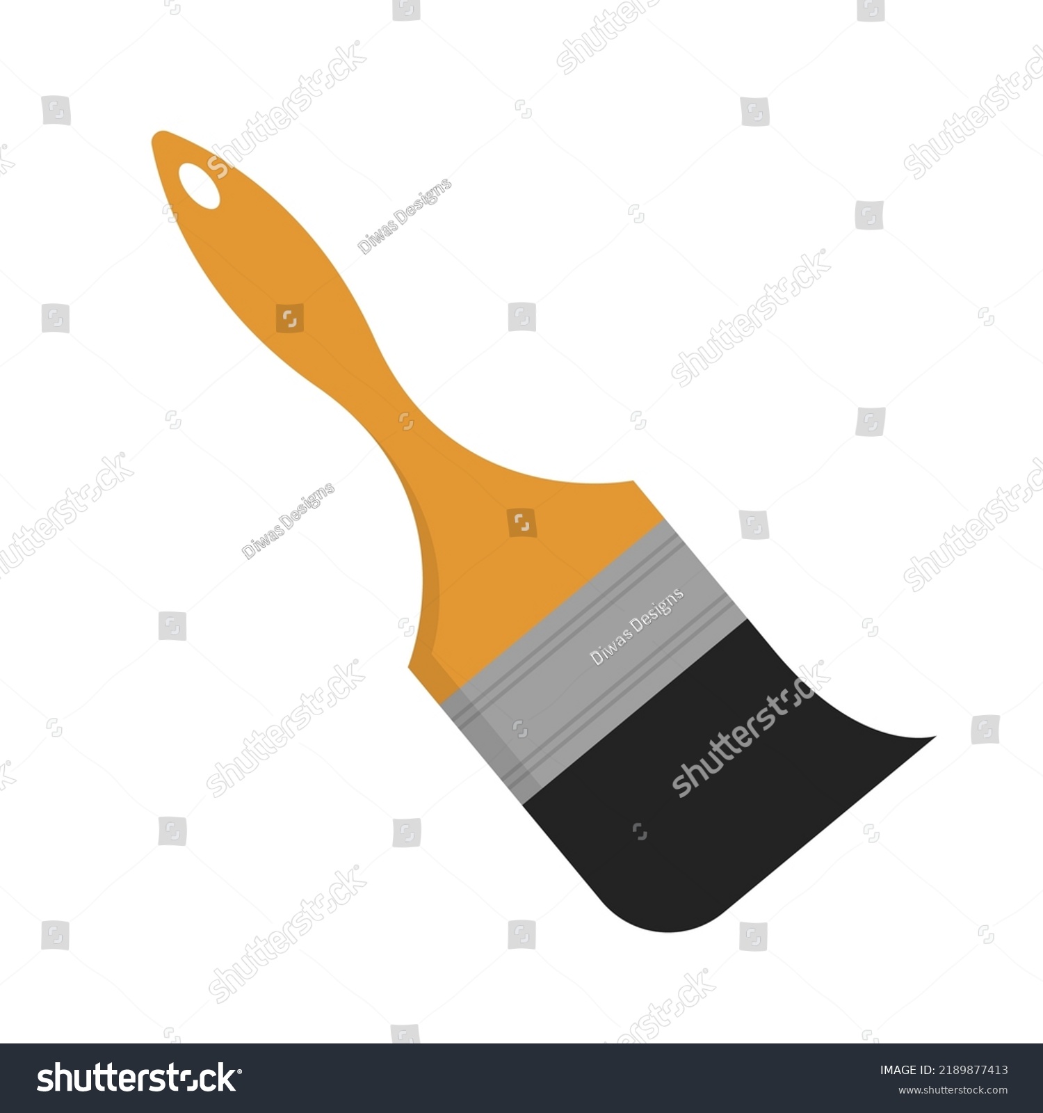 Paint Brush Flat Vector Illustration Isolated Stock Vector (Royalty ...