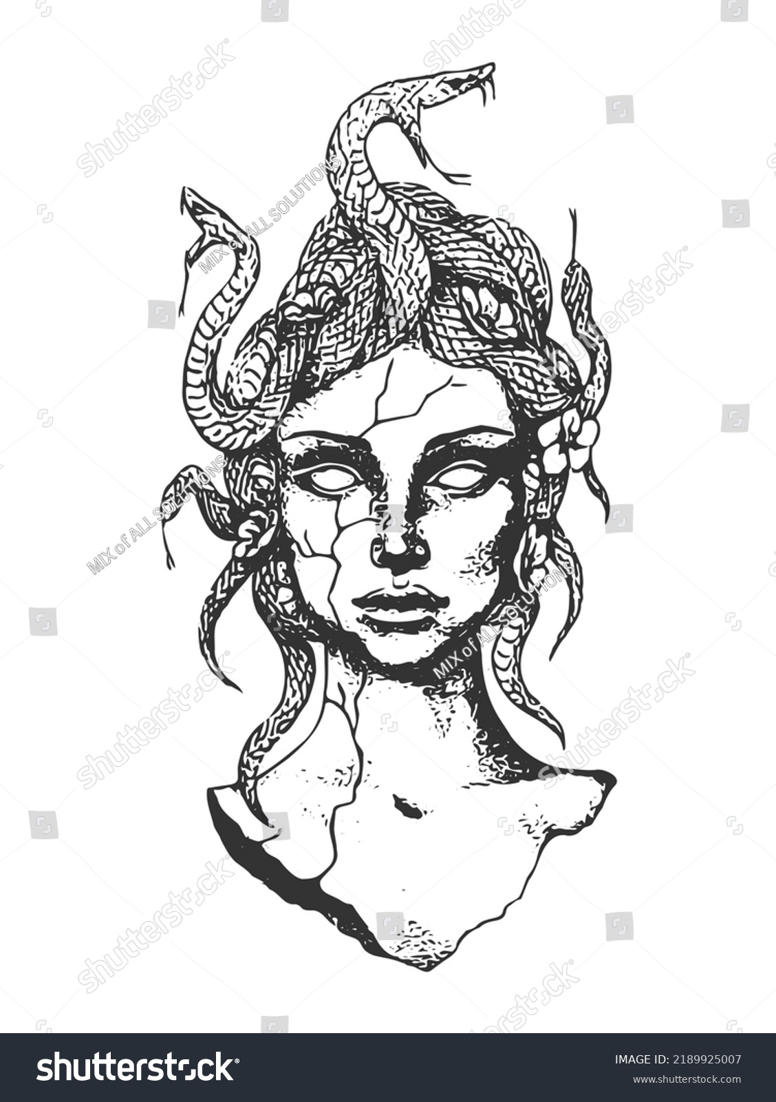 Medusa Vintage Illustration Engraving Style Gorgo Stock Vector (Royalty ...