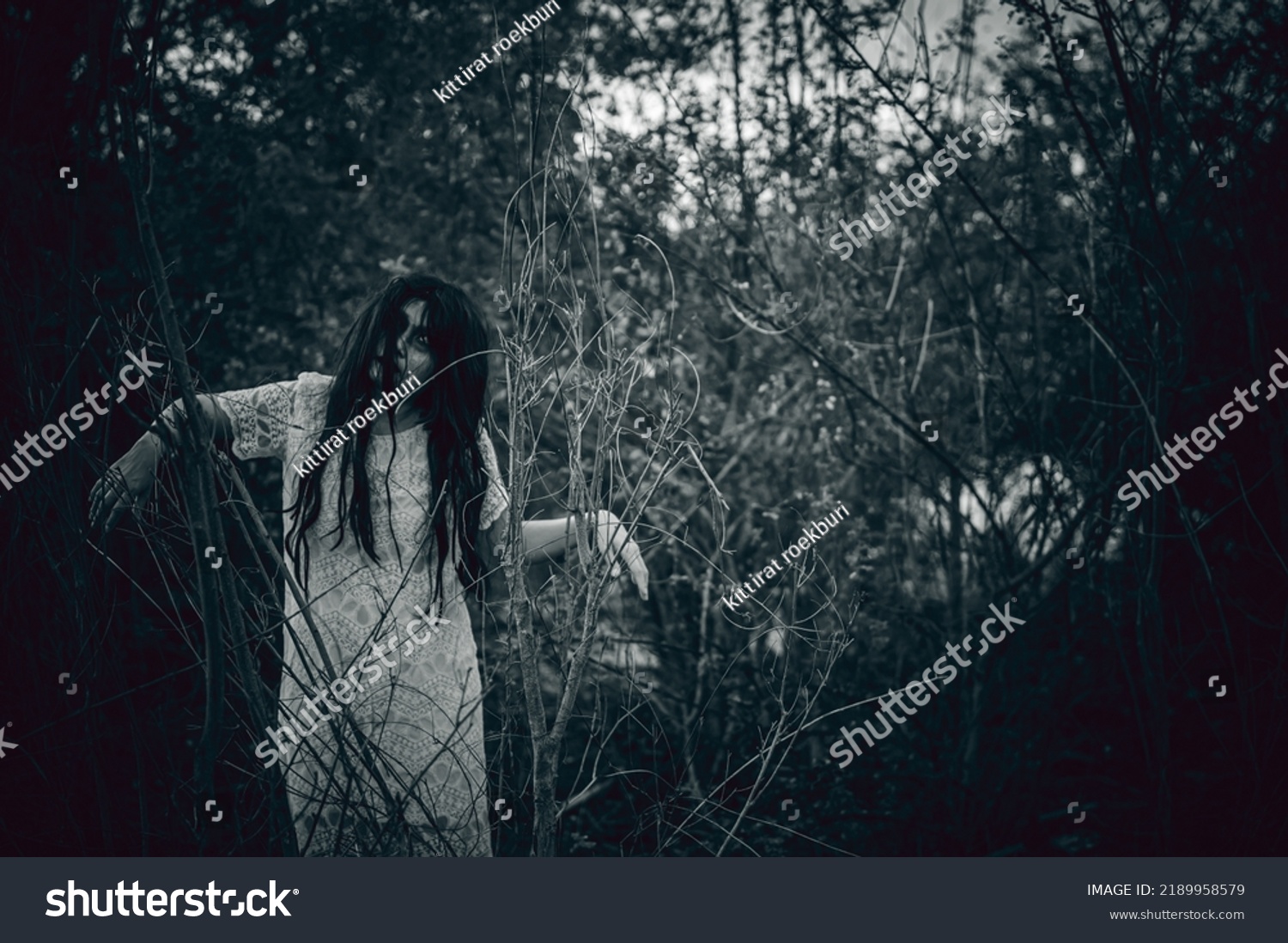 Portrait Asian Woman Make Ghost Face Stock Photo 2189958579 | Shutterstock