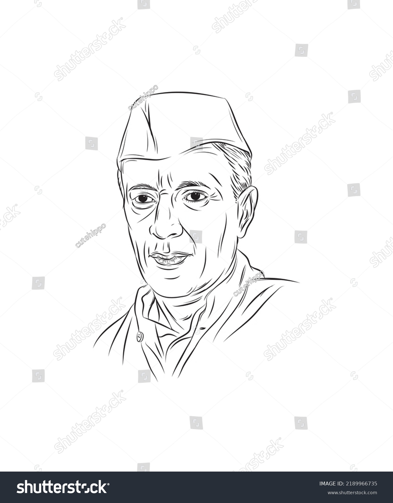 Illustration Former Indian Prime Minister Independence Stock Vector ...