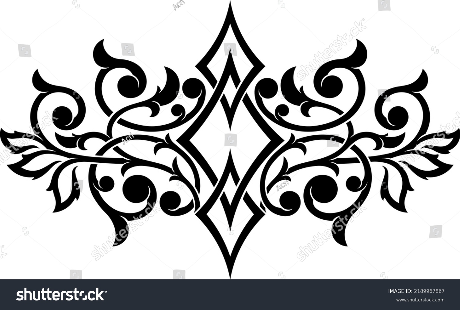 Stylized Victorian Gothic Diamond Ornament Stock Vector (Royalty Free ...