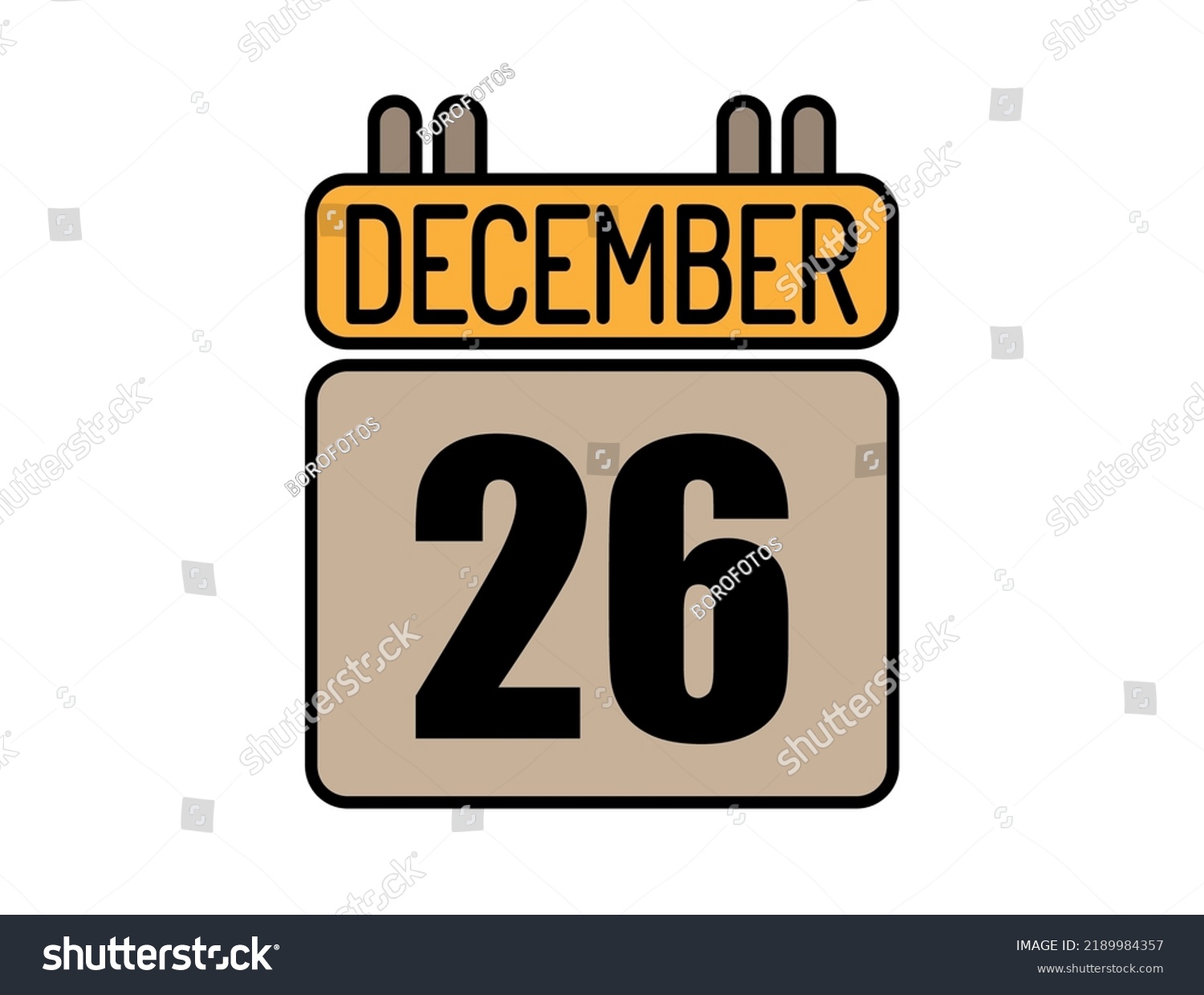 Day 26 December Calendar Icon Calendar Stock Vector (Royalty Free