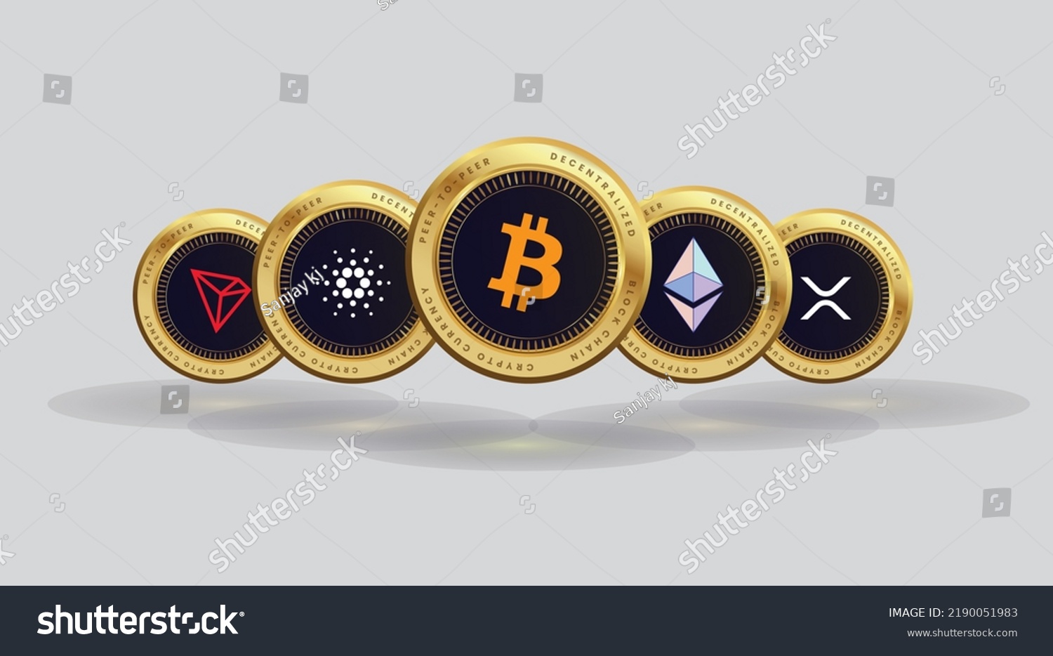 Vector Illustration Digital Cryptocurrency Logo Set Stock Vector ...