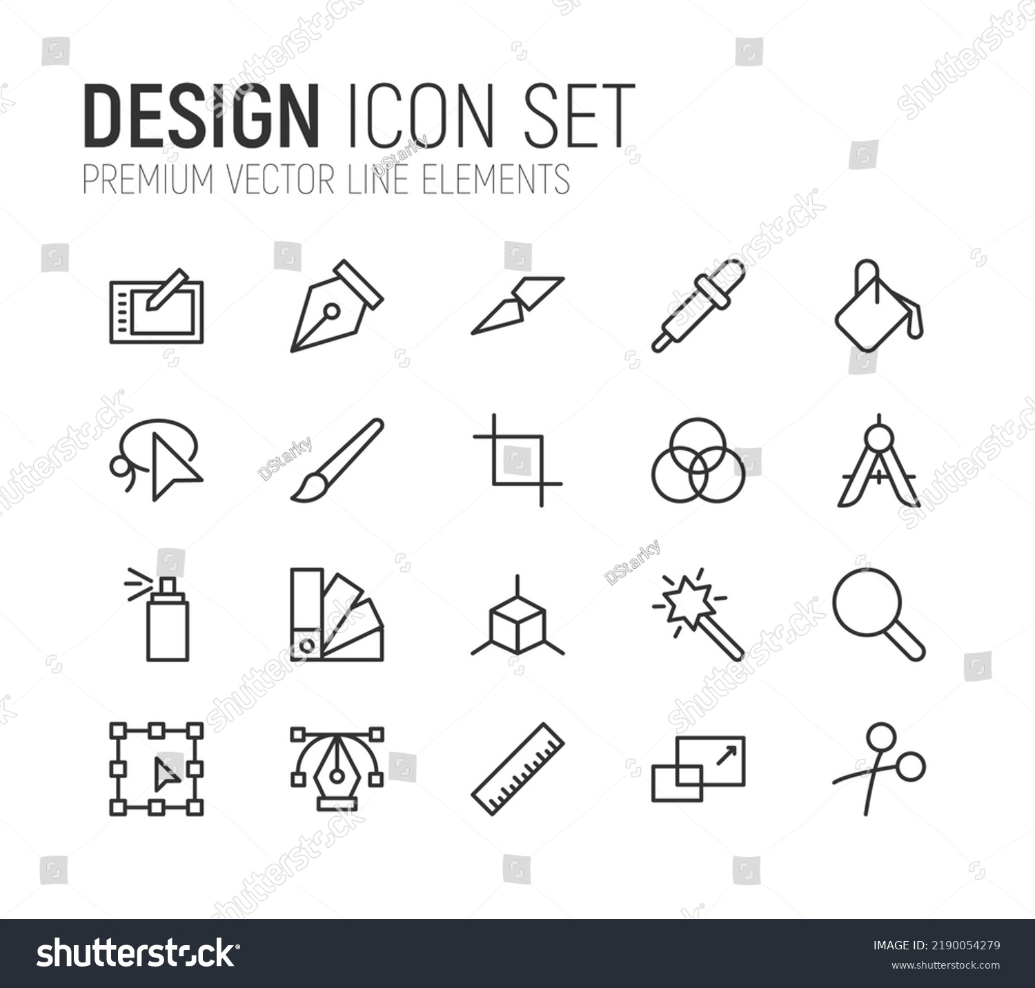 Simple Line Set Design Icons Premium Stock Vector (Royalty Free ...