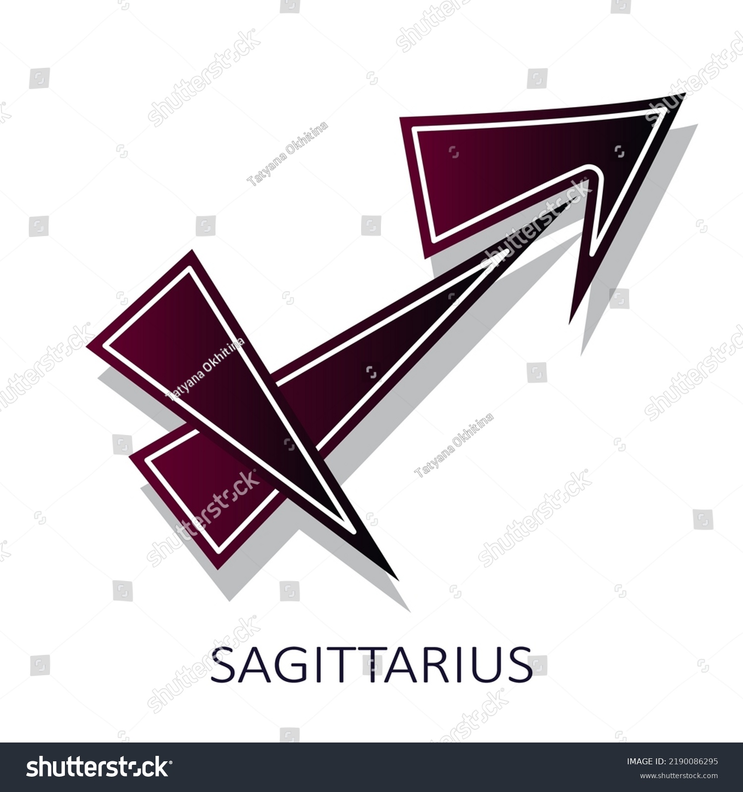 Zodiac Sign Sagittarius Isolated On White Stock Vector (Royalty Free ...