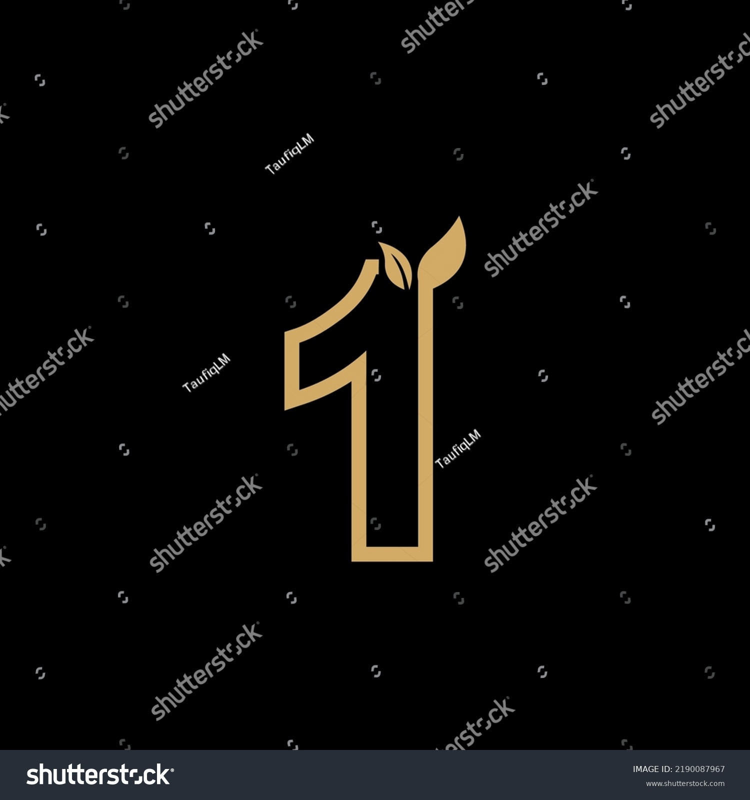 Luxury Number 1 Premium Logo Template Stock Vector (Royalty Free