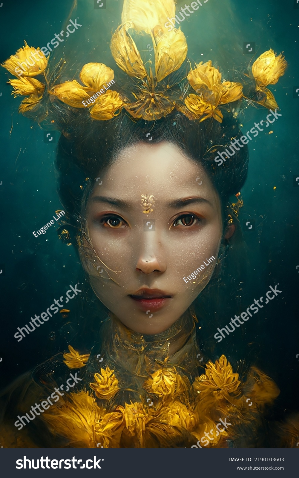 Artificial Intelligence Ai Generated Portrait Korean Stock Illustration ...