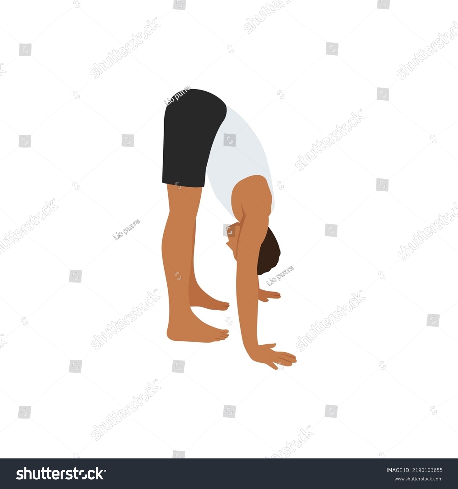 Man Doing Standing Forward Bend Pose Stock Vector (Royalty Free ...