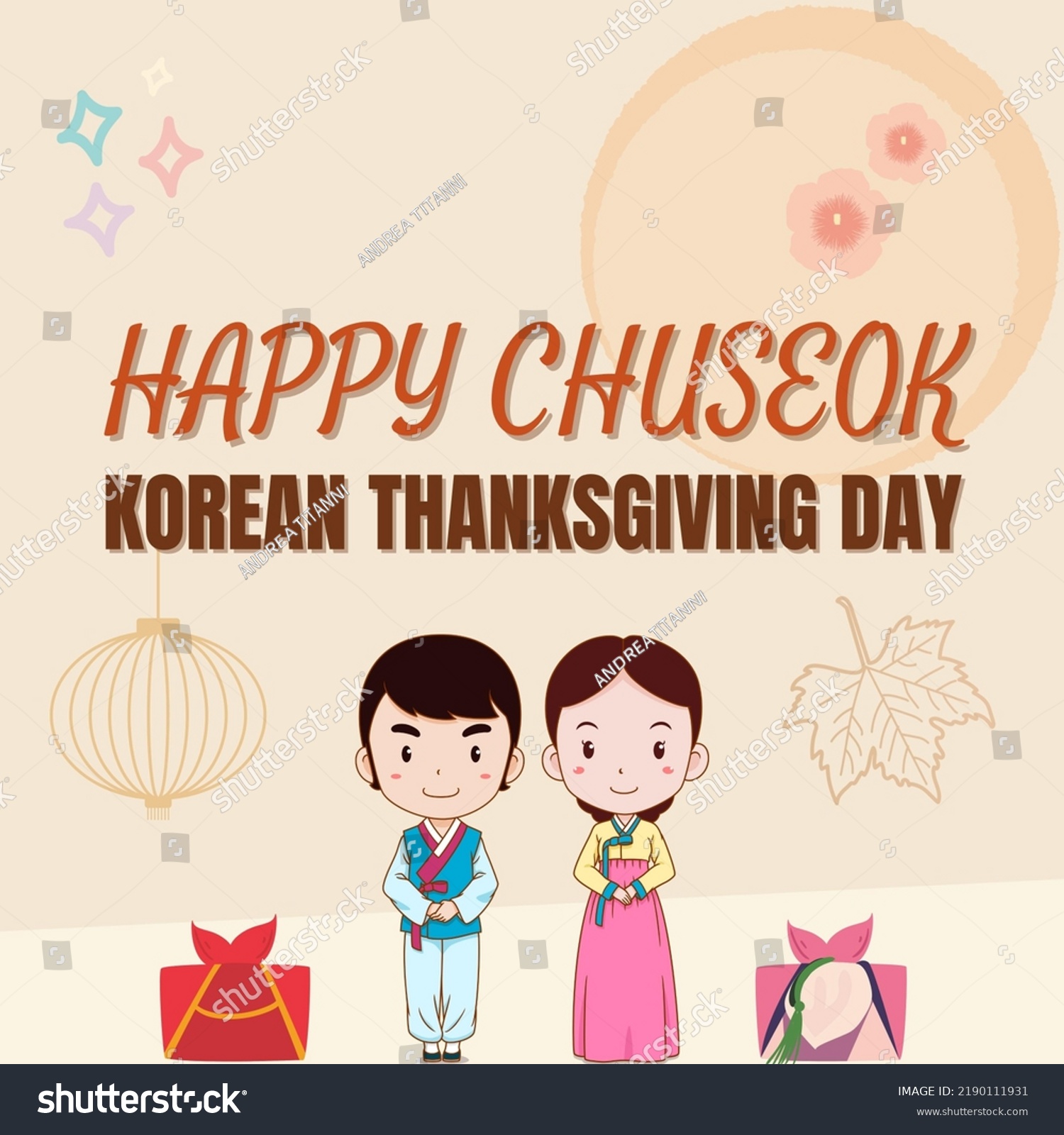 This Design Perfect Celebrating Chuseok Korean Stock Illustration ...