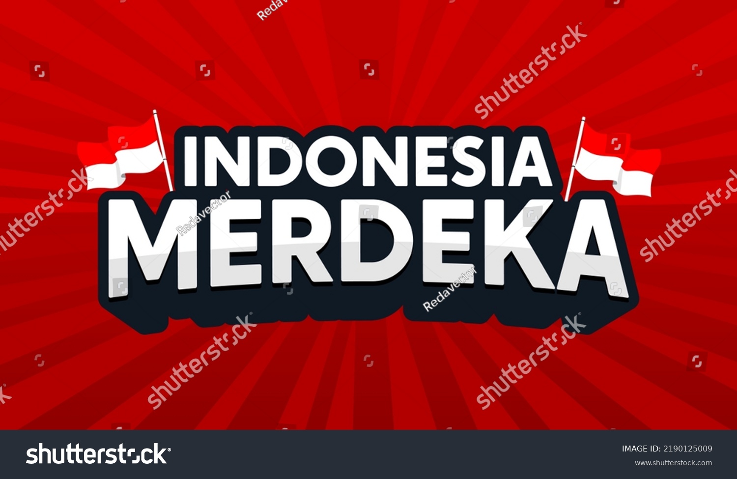 Indonesia Merdeka Indonesian Independence 3d Text Stock Vector (Royalty ...