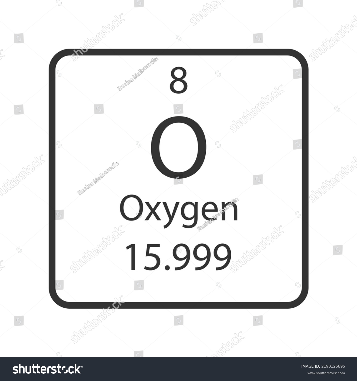 Oxygen Symbol Chemical Element Periodic Table Stock Vector (Royalty ...