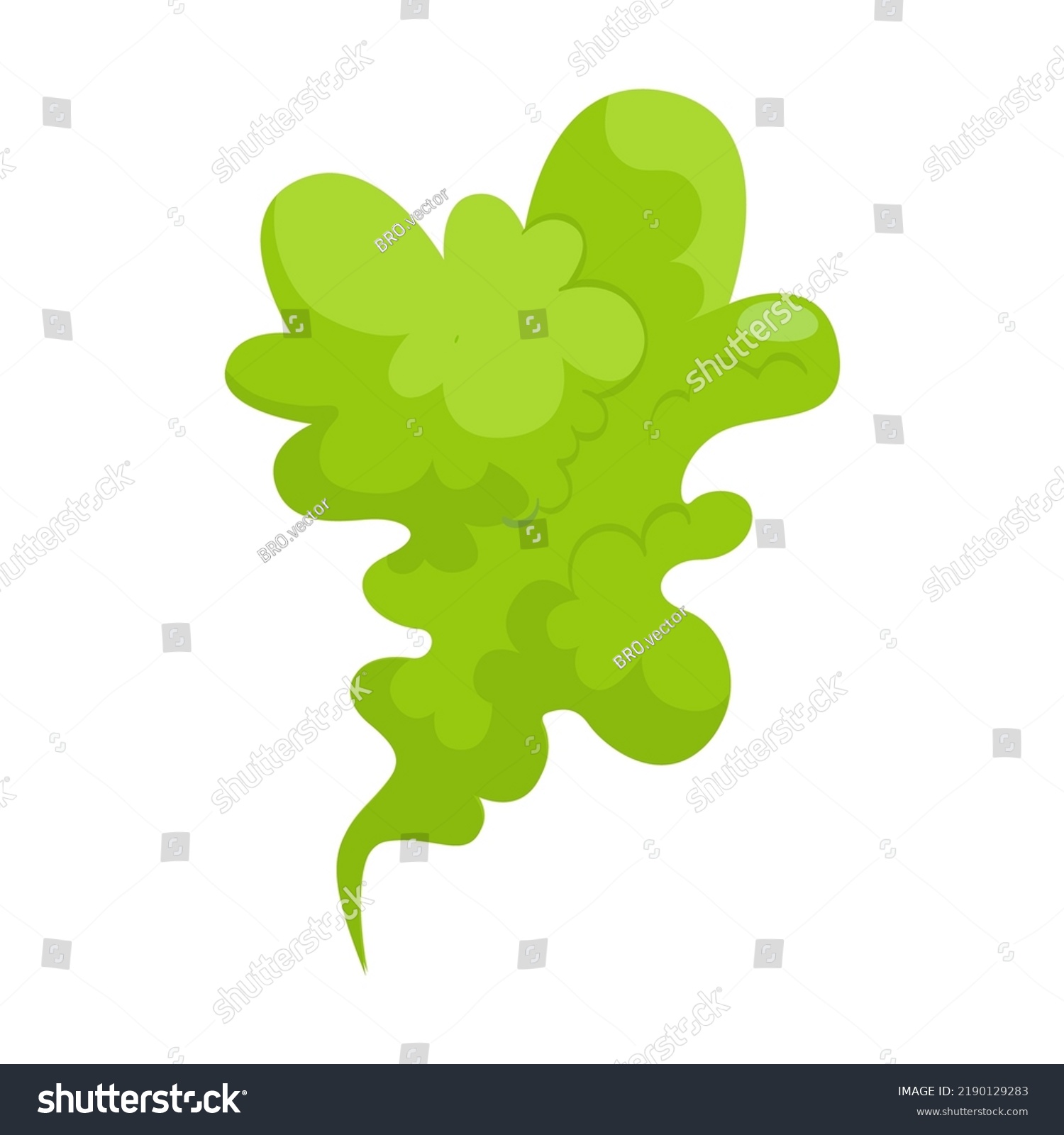 Bad Smell Clouds Flat Icon Cartoon Stock Vector (Royalty Free ...