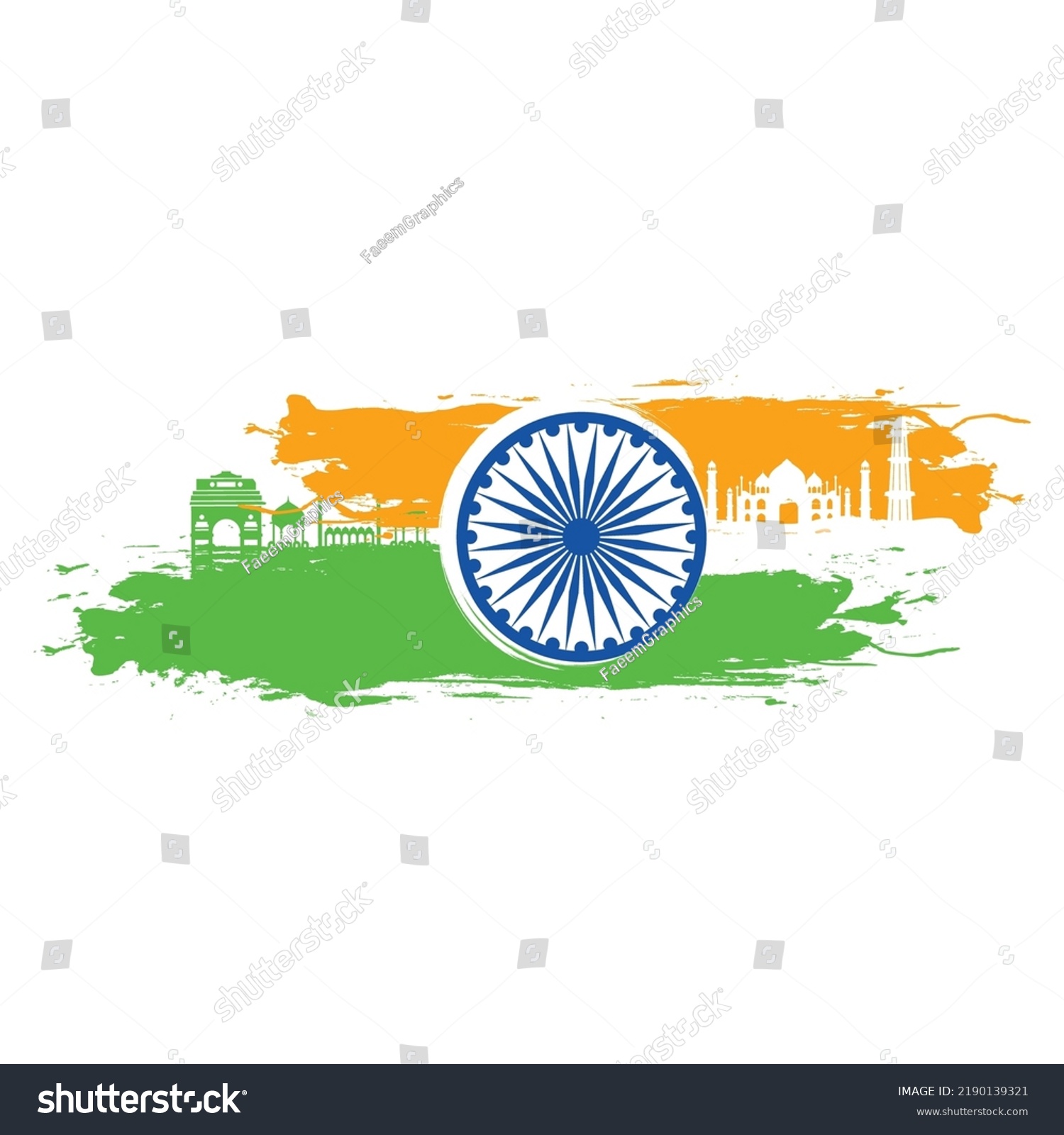 India Flag Background Ashoka Chakra Indian Stock Vector (Royalty Free ...