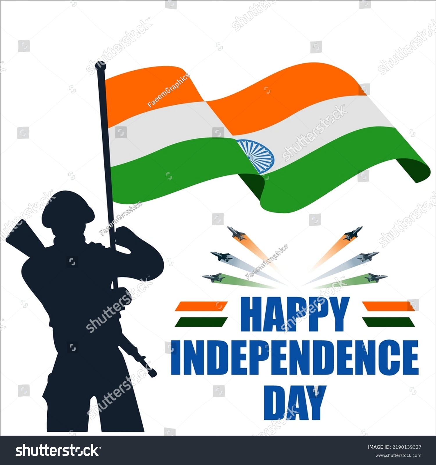 Army Soldier Holing Indian Flag Celebrating Stock Vector (Royalty Free ...