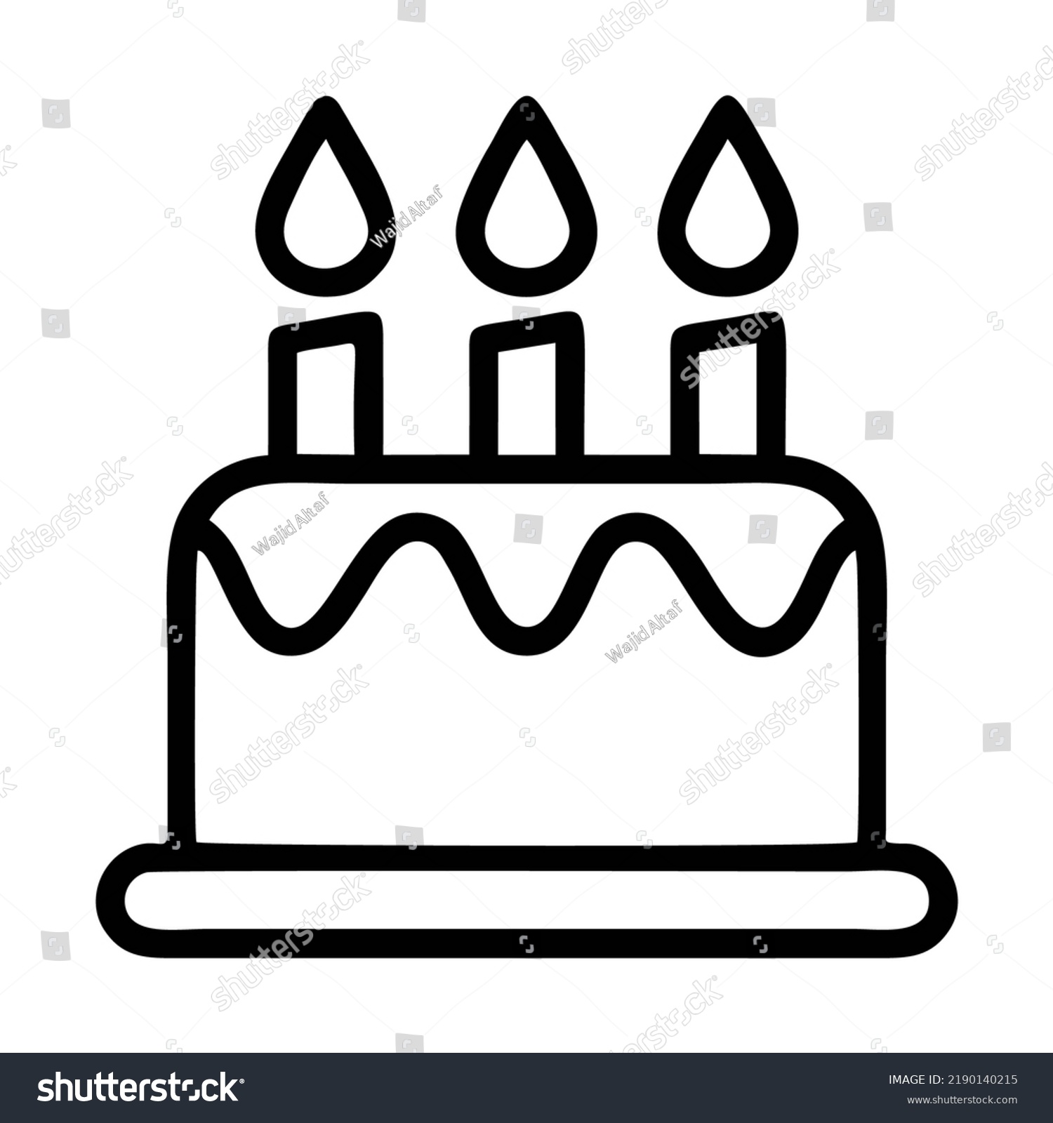 Black White Birthday Cake Clipart Stock Vector (Royalty Free ...