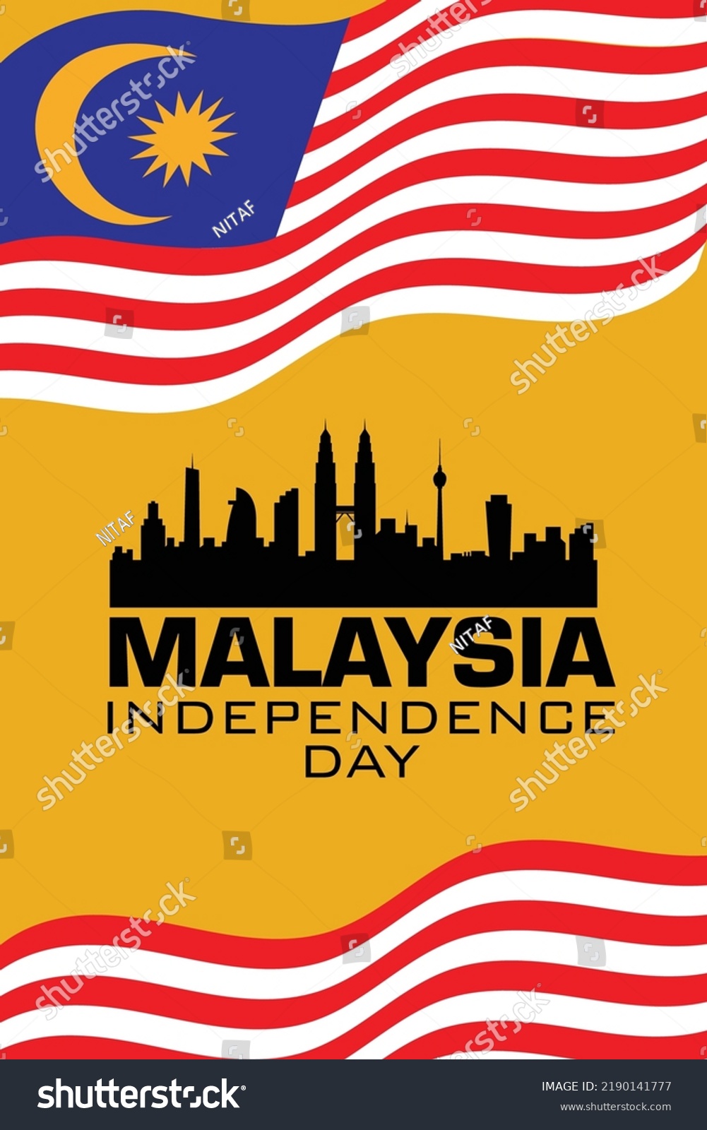 Malaysia Flag Merdeka Independence Day Background Stock Vector Royalty Free 2190141777 8540