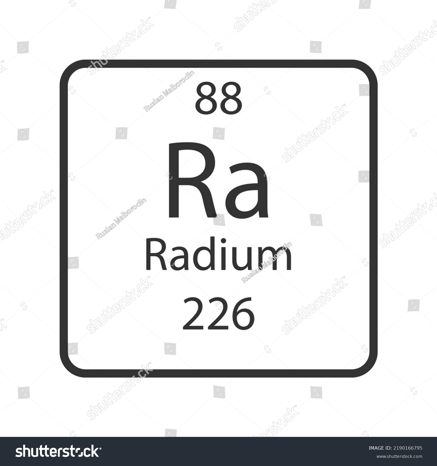 Radium Symbol Chemical Element Periodic Table Stock Vector (Royalty ...