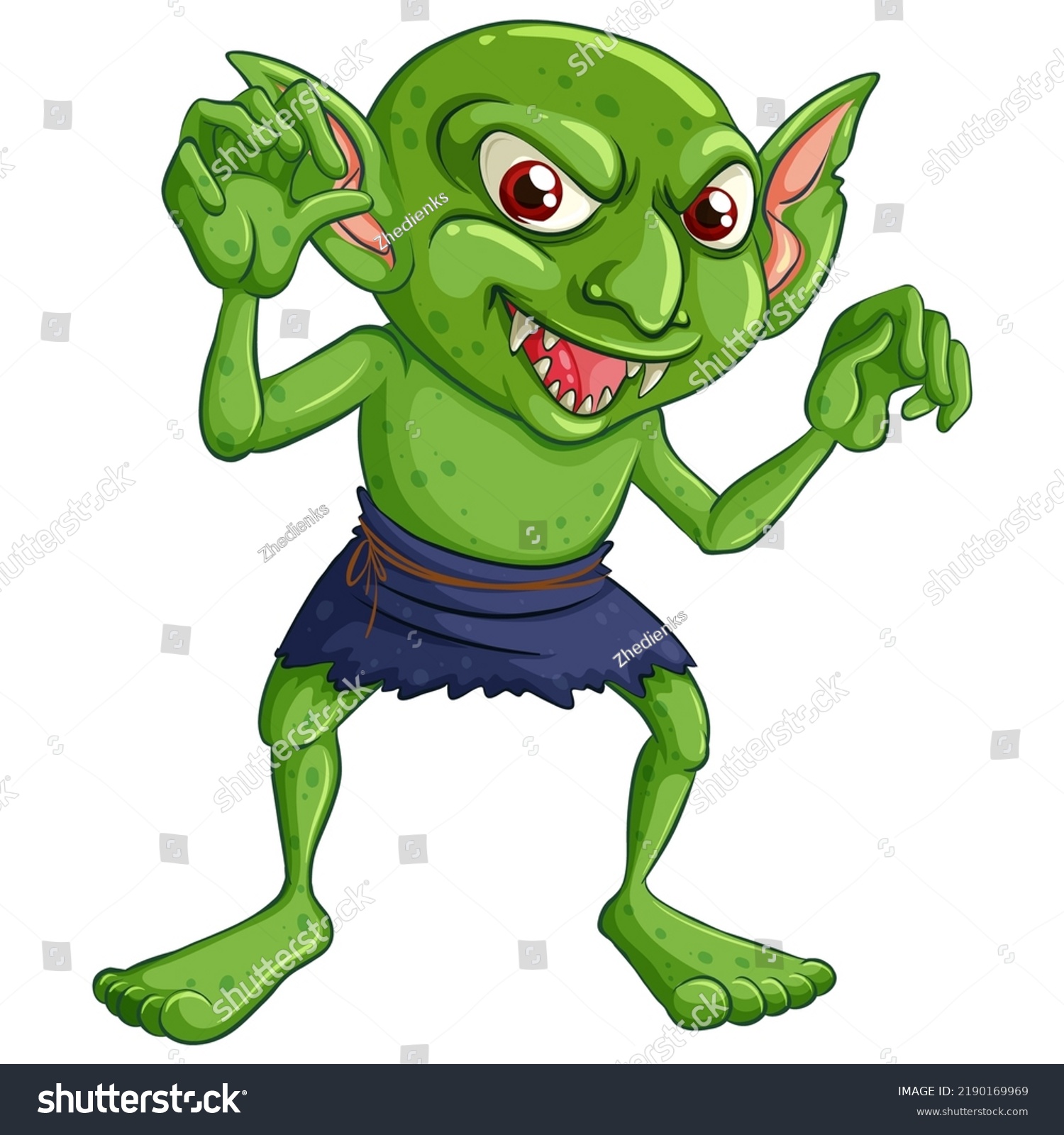 Goblin Character Cartoon Vector Illustration Isolated Stock Vector ...