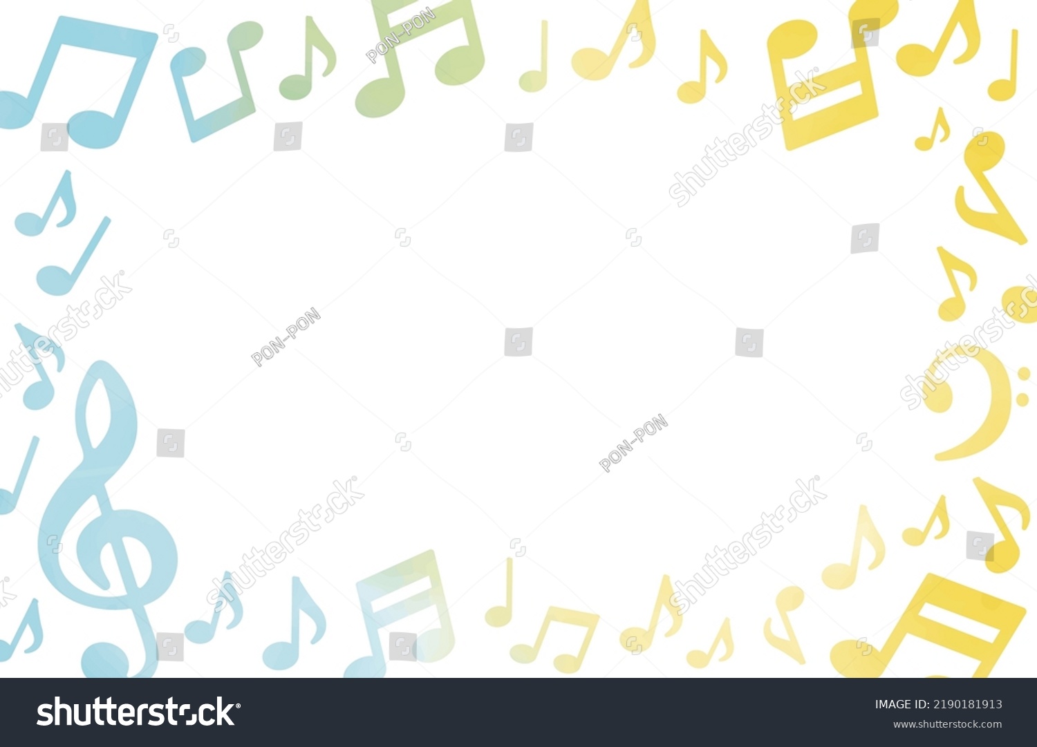 Watercolor Notes Music Symbols Beautiful Pale Stock Vector (Royalty ...