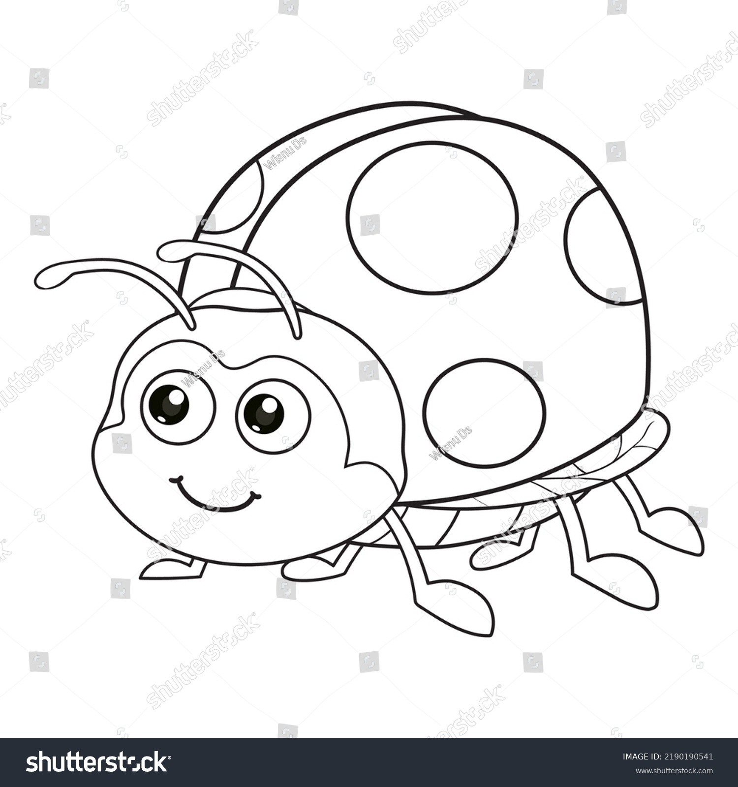 Coloring Pages Books Kids Cute Ladybug Stock Vector (Royalty Free ...