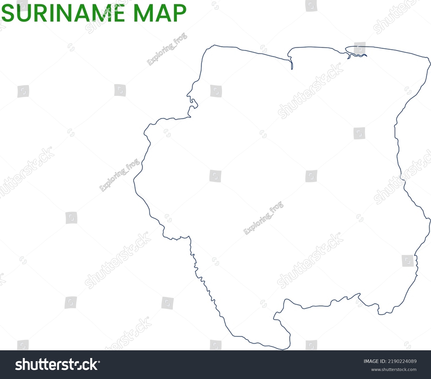 High Detailed Map Suriname National Map Stock Illustration 2190224089   Stock Photo High Detailed Map Of Suriname National Map Of Suriname 2190224089 