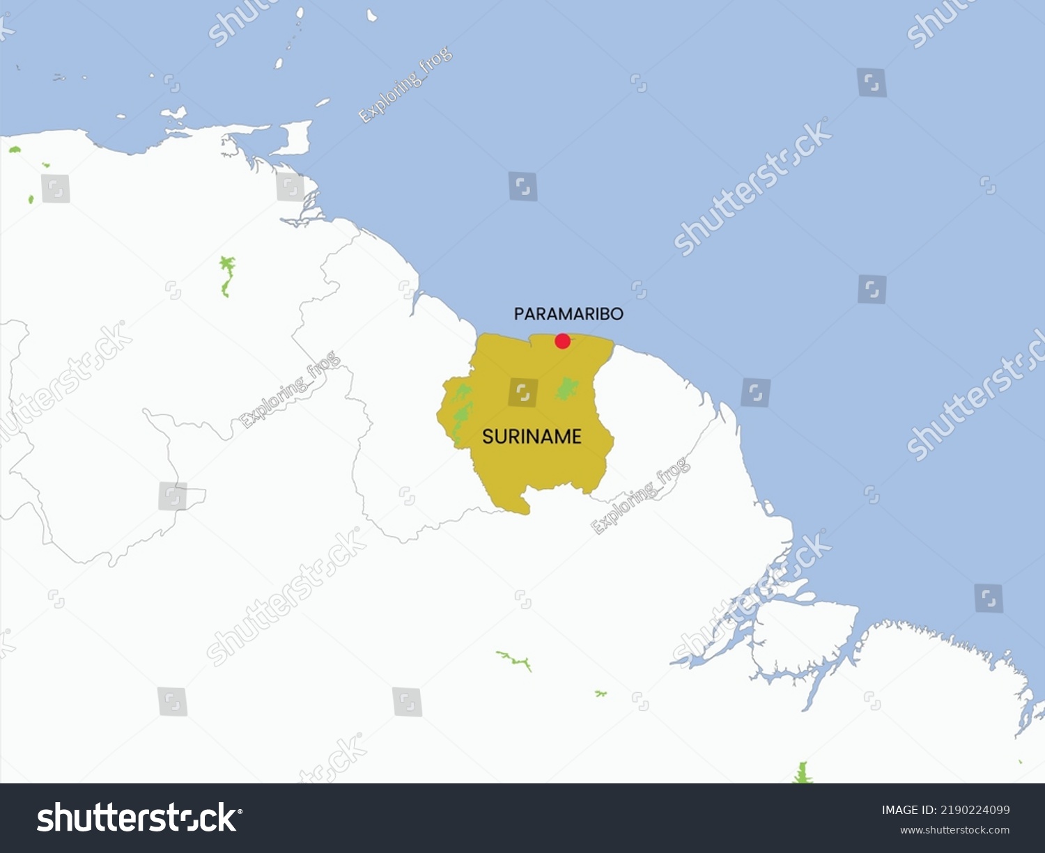 High Detailed Map Suriname National Map Stock Vector Royalty Free   Stock Vector High Detailed Map Of Suriname National Map Of Suriname 2190224099 