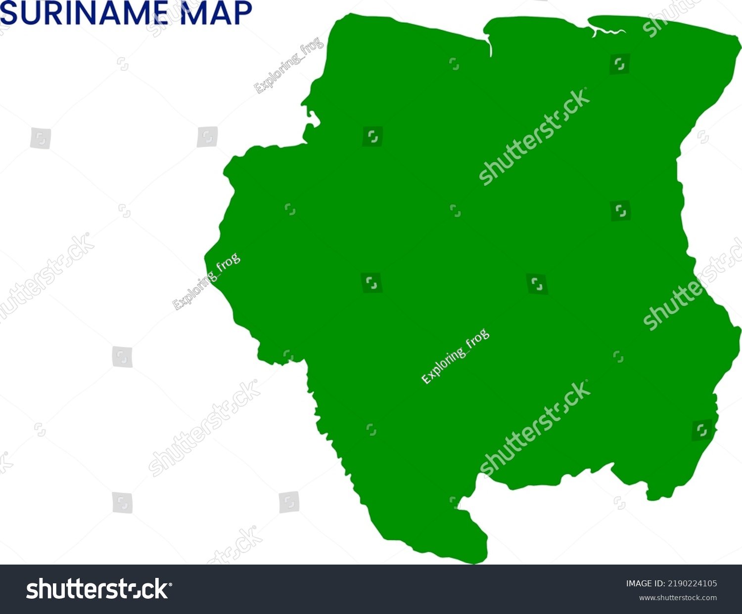 High Detailed Map Suriname National Map Stock Illustration 2190224105   Stock Photo High Detailed Map Of Suriname National Map Of Suriname 2190224105 