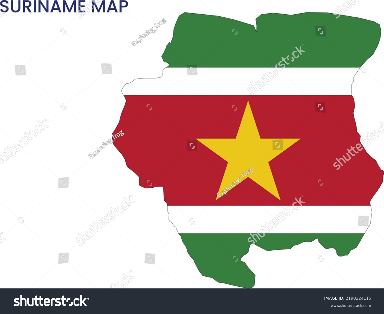 High Detailed Map Suriname National Map Stock Vector Royalty Free   Stock Vector High Detailed Map Of Suriname National Map Of Suriname 2190224115 