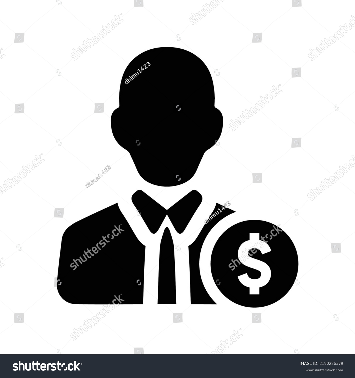 Agent Person Salesman Icon Black Vector Stock Vector (Royalty Free ...