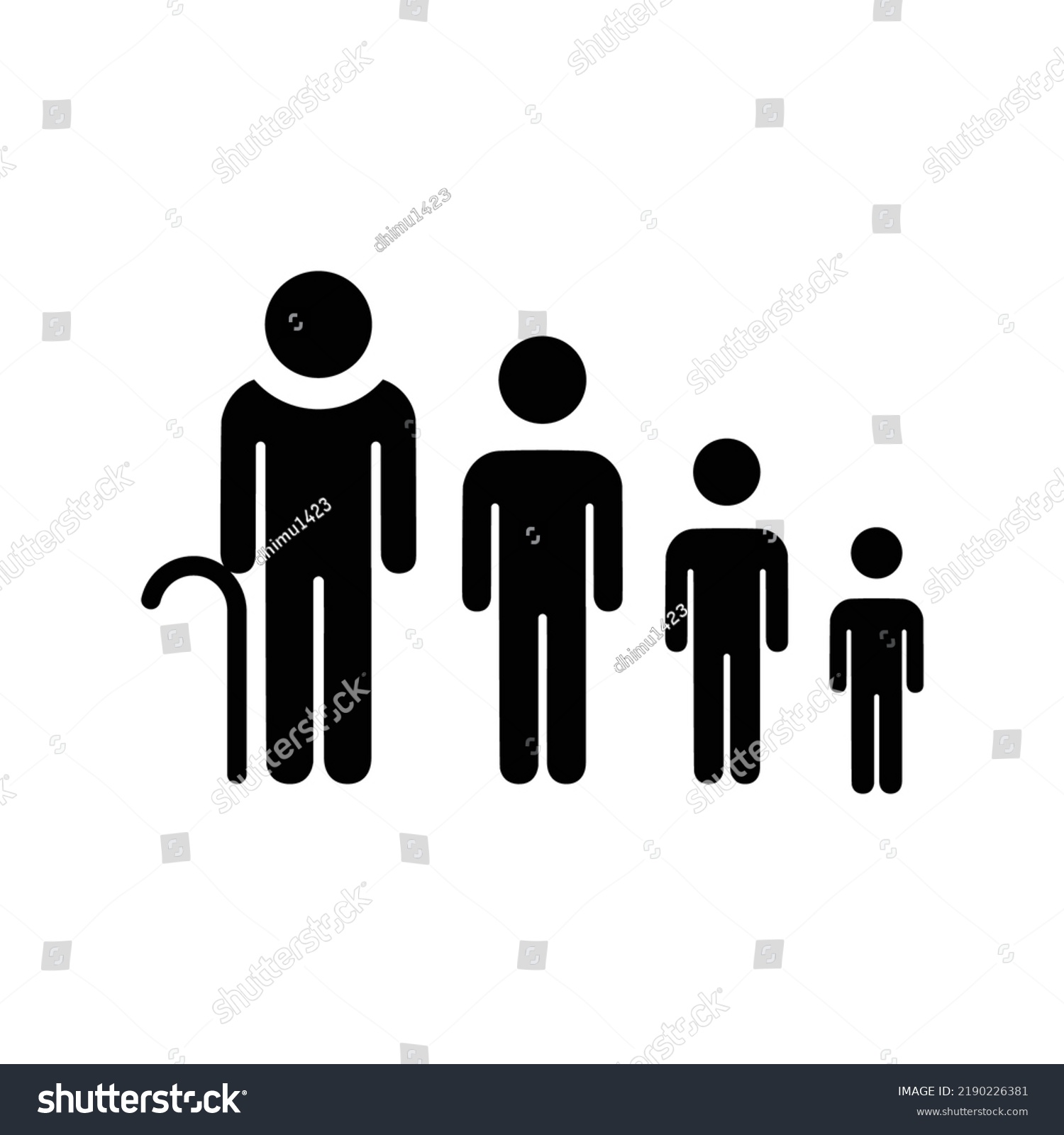 Age Death Generation Icon Black Vector Stock Vector (Royalty Free ...