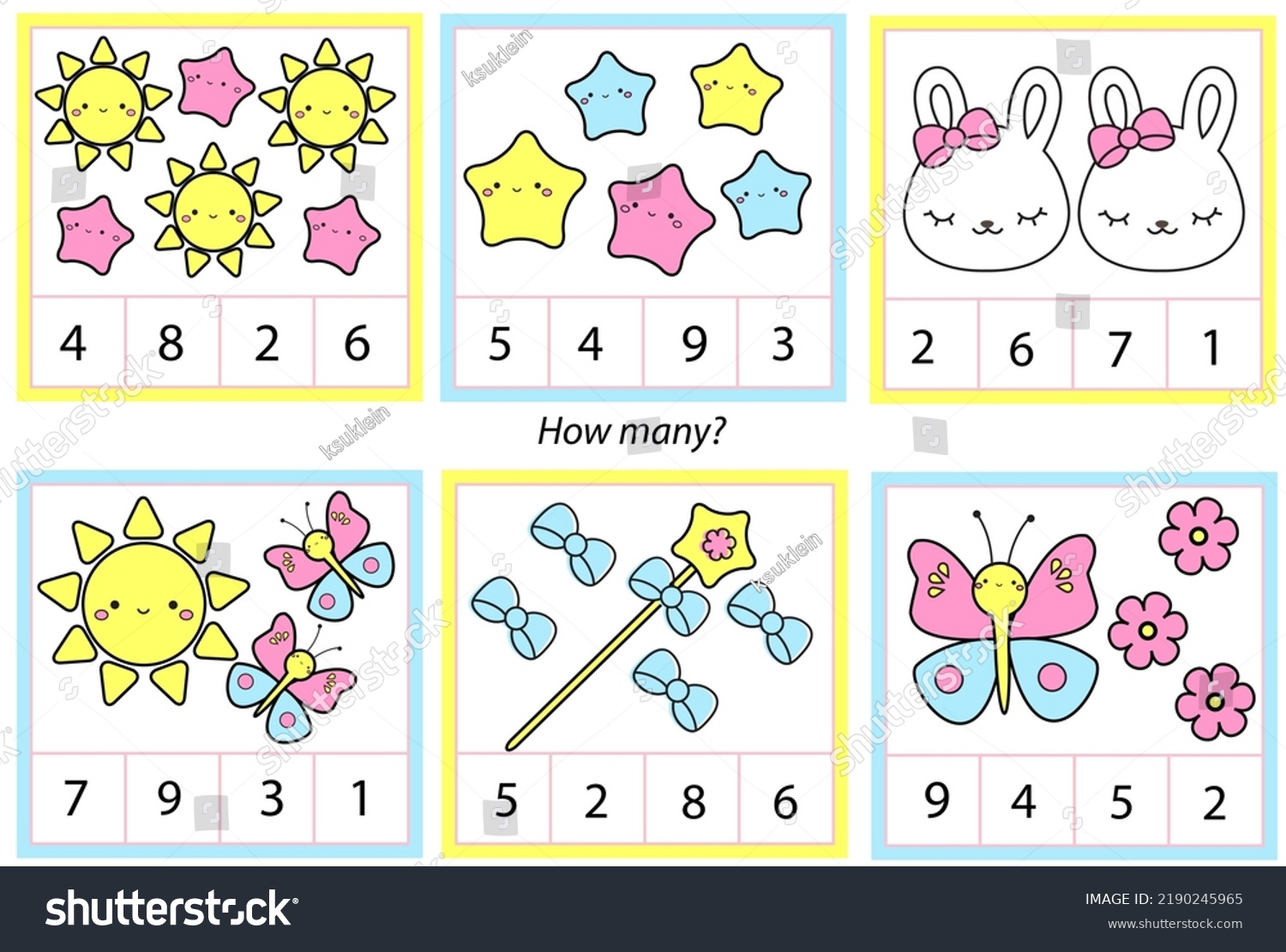 Counting Educational Children Game Study Math Stock Vector (Royalty ...